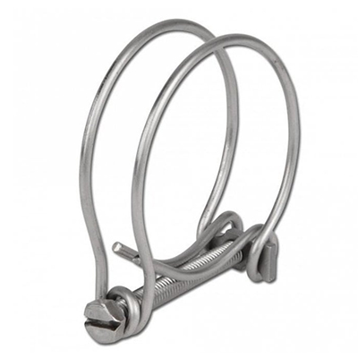 Double wire hose clamps