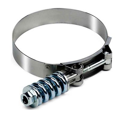 T bolt hose clamp with spring